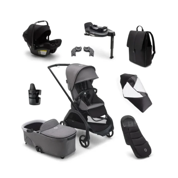 Bugaboo Dragonfly Ultimate Travel System Bundle - Graphite/Grey Melange