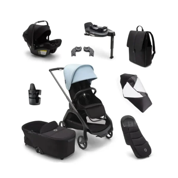 Bugaboo Dragonfly Ultimate Travel System Bundle - Graphite/Midnight Black/Skyline Blue