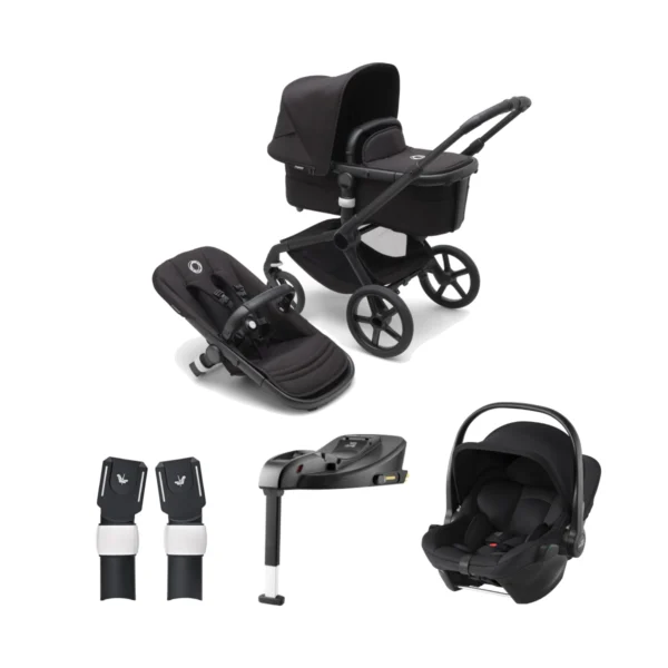 Bugaboo Fox 5 (Britax Baby Safe-Core Car Seat) Travel System Bundle - Black/Midnight Black