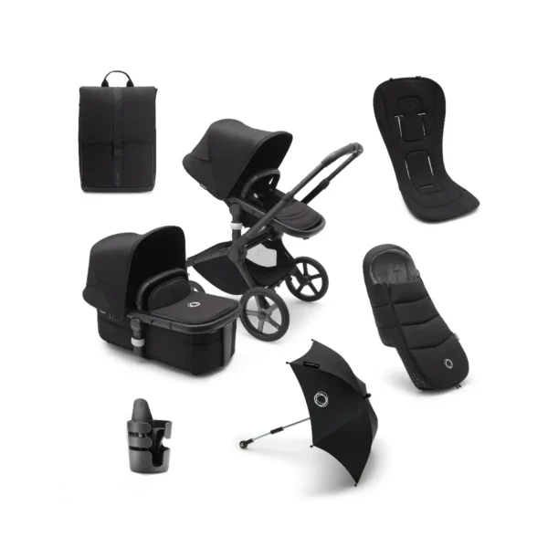 Bugaboo Fox 5 Essential Pushchair Bundle - Black/Midnight Black