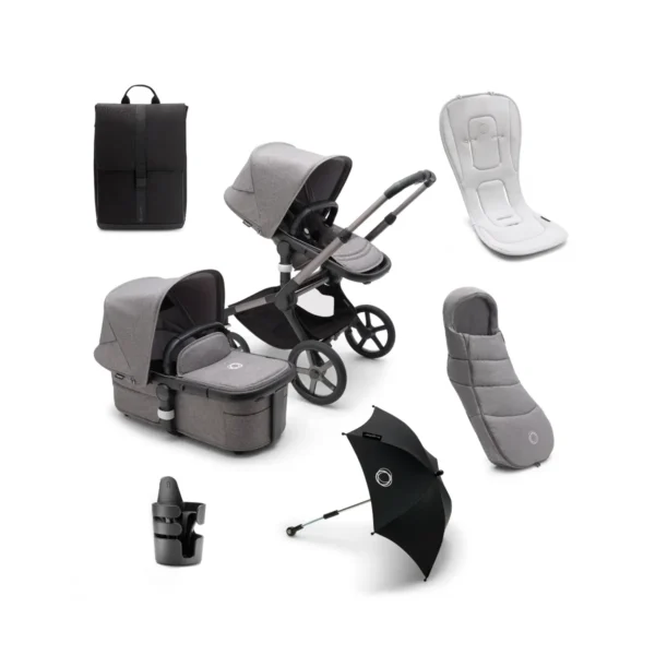 Bugaboo Fox 5 Essential Pushchair Bundle - Graphite/Grey Melange