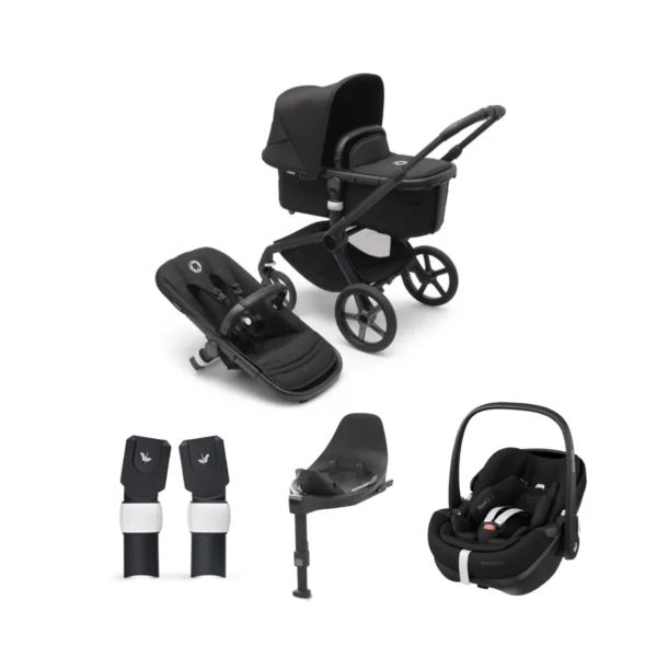 Bugaboo Fox 5 (Maxi Cosi Pebble Pro 360) Travel System Bundle - Black/Midnight Black