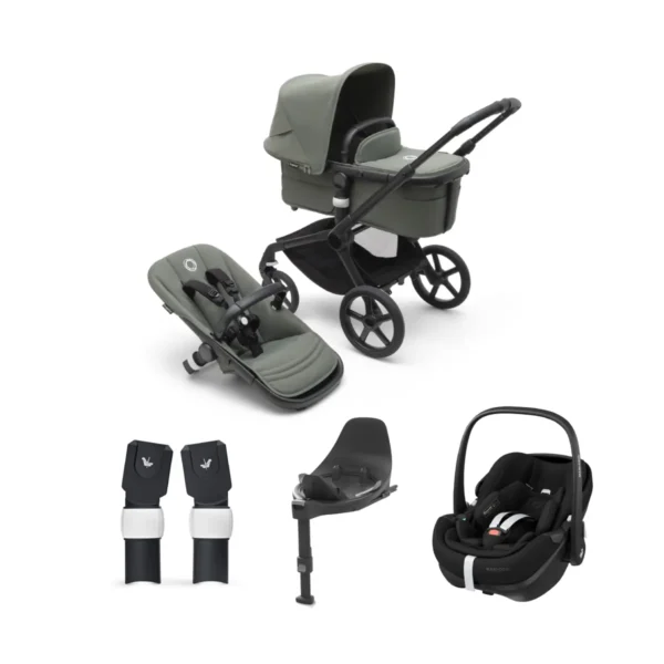 Bugaboo Fox 5 (Maxi Cosi Pebble Pro 360) Travel System Bundle - Black/Forest Green