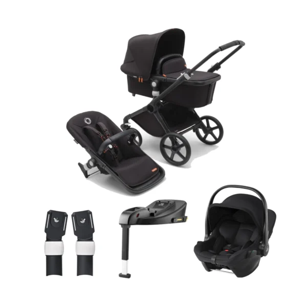 Bugaboo Fox Cub (Britax Baby Safe-Core Car Seat) Travel System Bundle - Black/Midnight Black