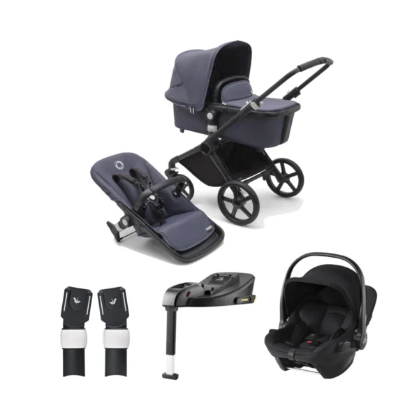 Bugaboo Fox Cub (Britax Römer Baby Safe-Core Car Seat) Travel System Bundle - Black/Stormy Blue