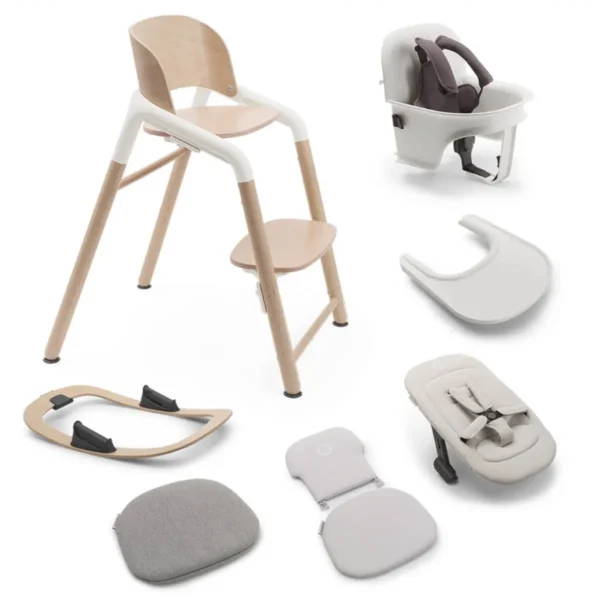 bugaboo giraffe highchair complete bundle neutral wood white