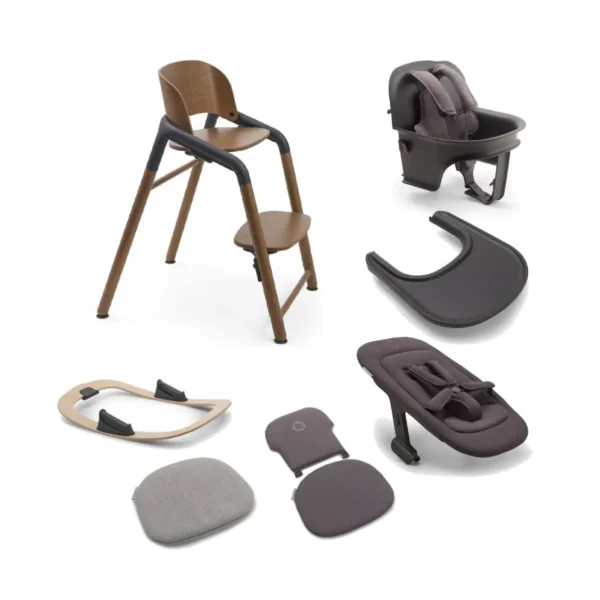 Bugaboo Giraffe Highchair Complete Bundle - Wood/Grey