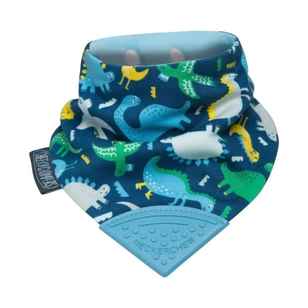 cheeky chompers neckerchew teething dribble bib baby dino