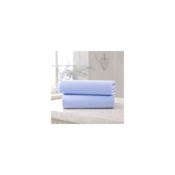 Clair De Lune 2 Pack Fitted Cotton Cot Sheets-Blue