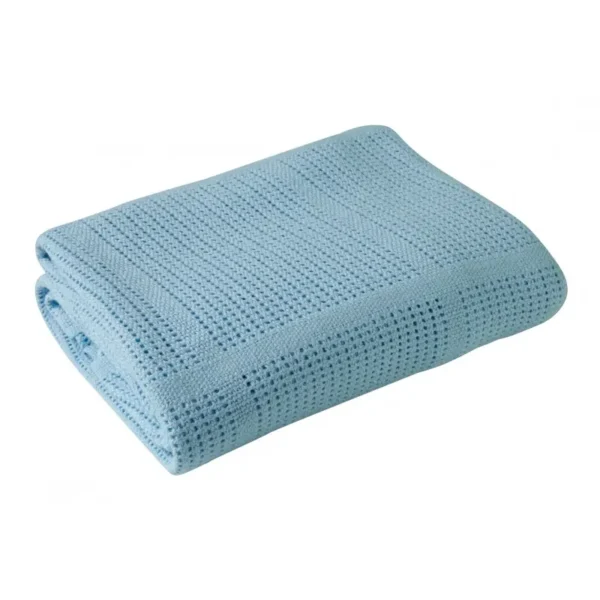 Clair De Lune Cellular Pram Blanket- Blue