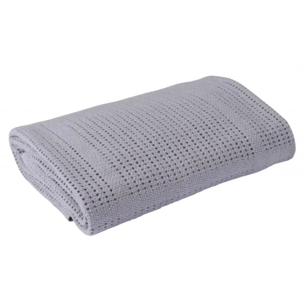 Clair De Lune Cellular Pram Blanket- Grey