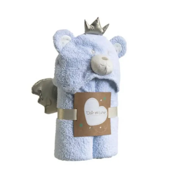 Clair De Lune Little Bear Hooded Blanket-Blue