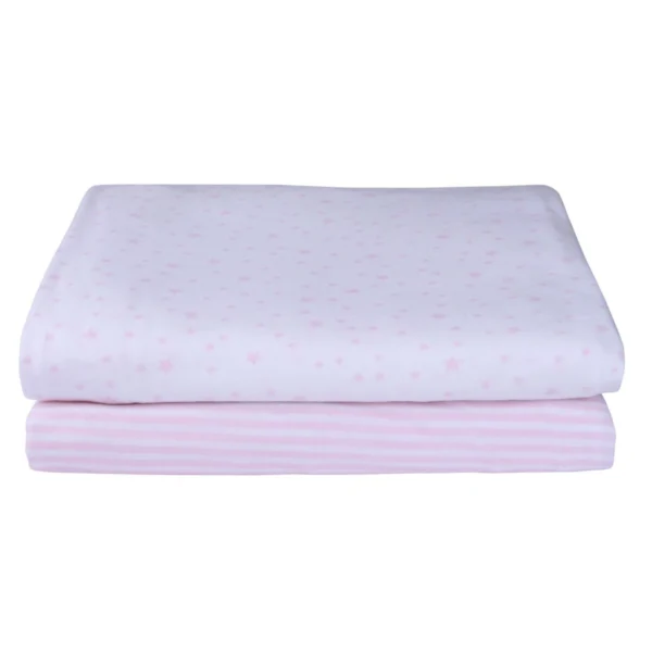 Clair De Lune Pack of 2 Fitted Cotbed Sheets-Pink