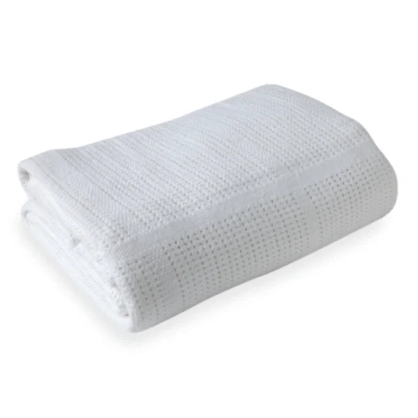 Clair De Lune Soft Cotton Cellular Cot Blanket-White