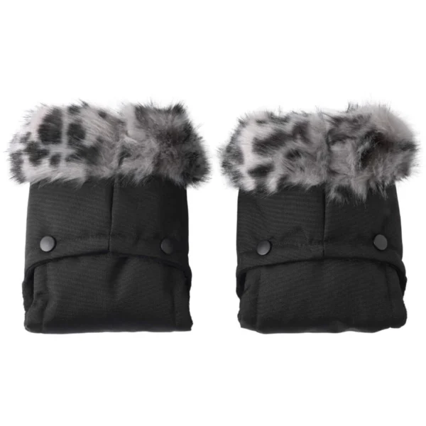 Clair De Lune Universal Pushchair/Pram Faux Fur Mittens-Leopard