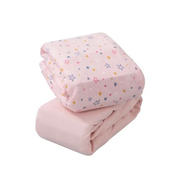 clevamama jersey cotton fitted sheets for cot 60x120 cm pink 3365