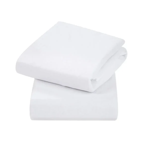 ClevaMama Jersey Cotton Fitted Sheets For Cot (60x120 cm) - White (3324)