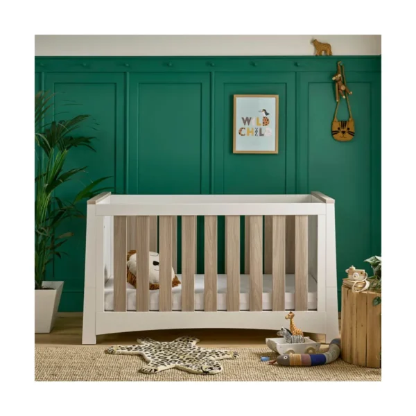 CuddleCo Ada Cot Bed - White/Ash