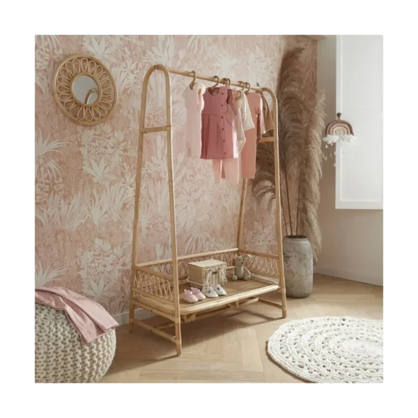 cuddleco aria rattan children s clothes rail natural