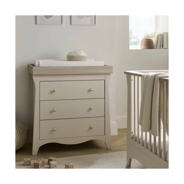 CuddleCo Clara 3 Drawer Dresser & Changer - Cashmere/Ash