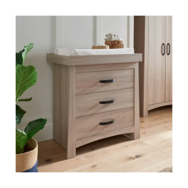 CuddleCo Isla 3 Drawer Dresser & Changer-Ash