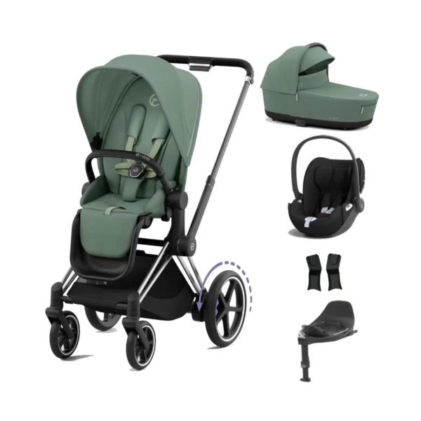 Cybex ePriam Cloud T i-Size Bundles - Chrome Black/Leaf Green