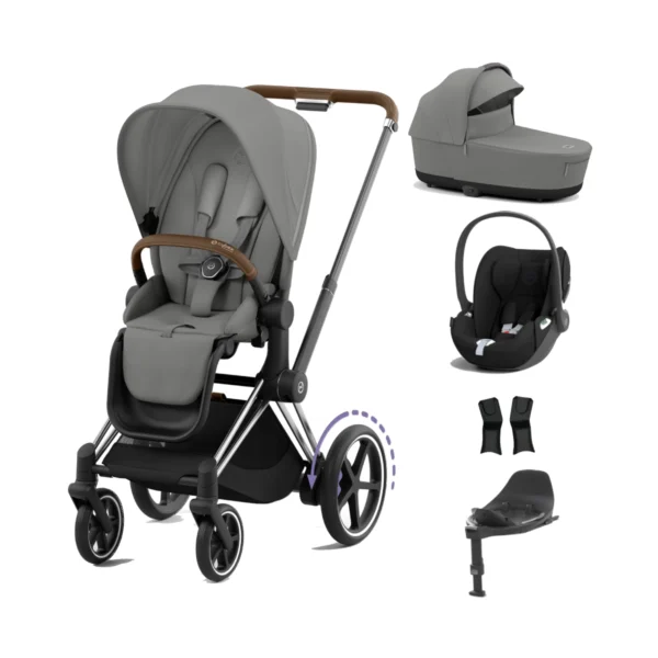 Cybex ePriam Cloud T i-Size Bundles - Chrome Brown/Mirage Grey