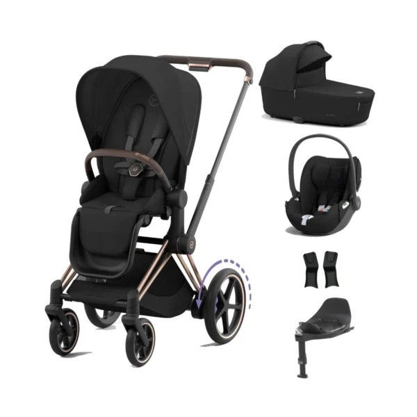 Cybex ePriam Cloud T i-Size Bundles - Rose Gold/Sepia Black