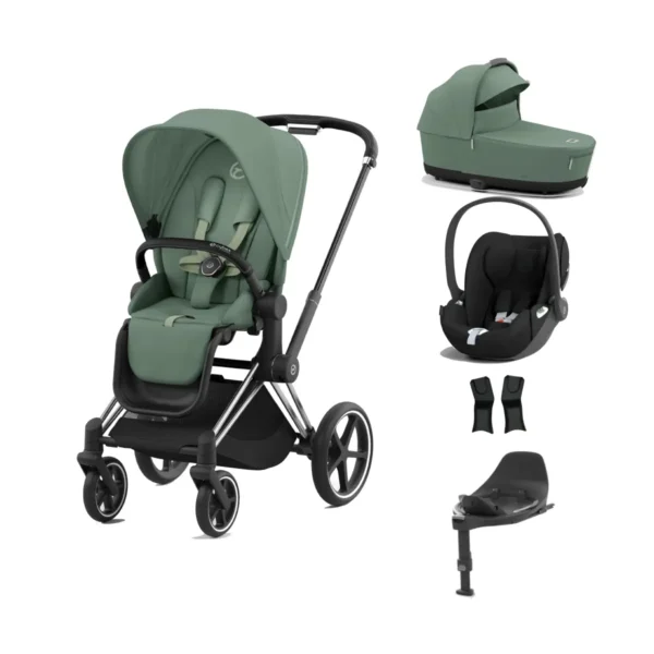 Cybex Priam Cloud T i-Size Bundles - Chrome Black/Leaf Green