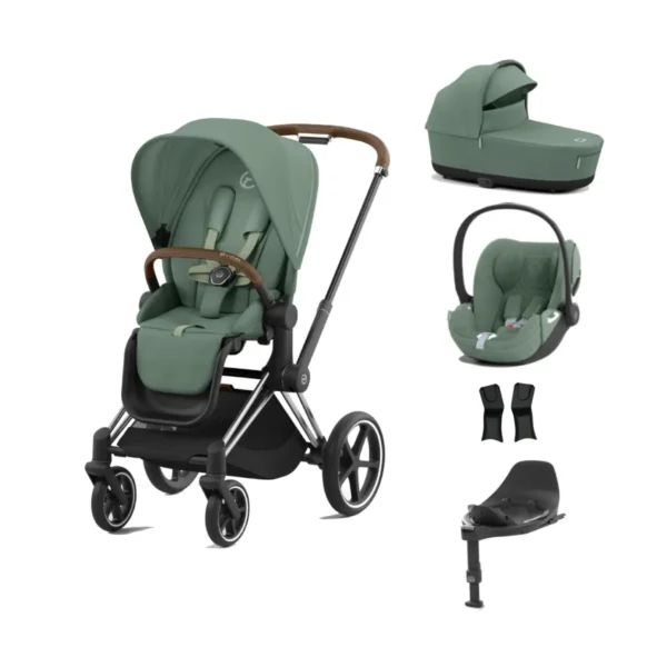 Cybex Priam Cloud T i-Size Bundles - Chrome Brown/Leaf Green