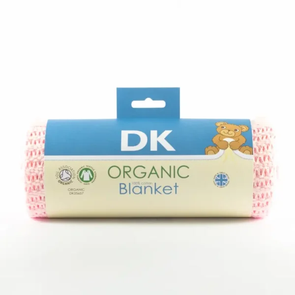 dk glove organic cotton blanket for pram crib 75x100cm pink