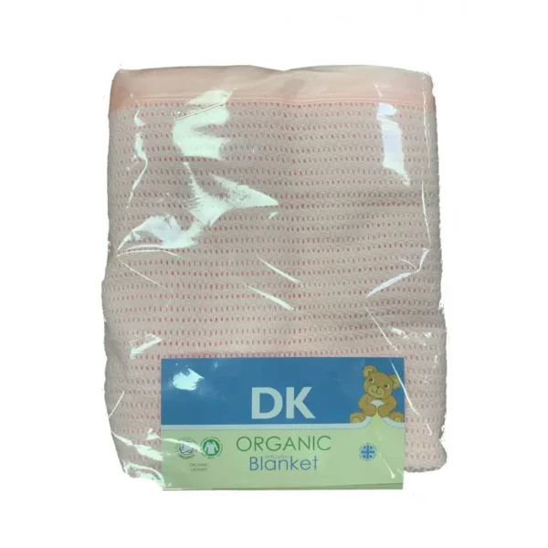 dk glove organic fitted cotton blanket for cotbed 130x160cm pink