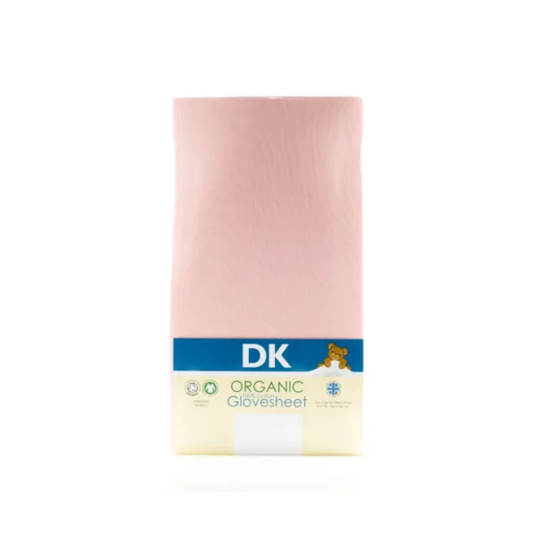 dk glove organic fitted cotton sheet for large cot 127x63 pink