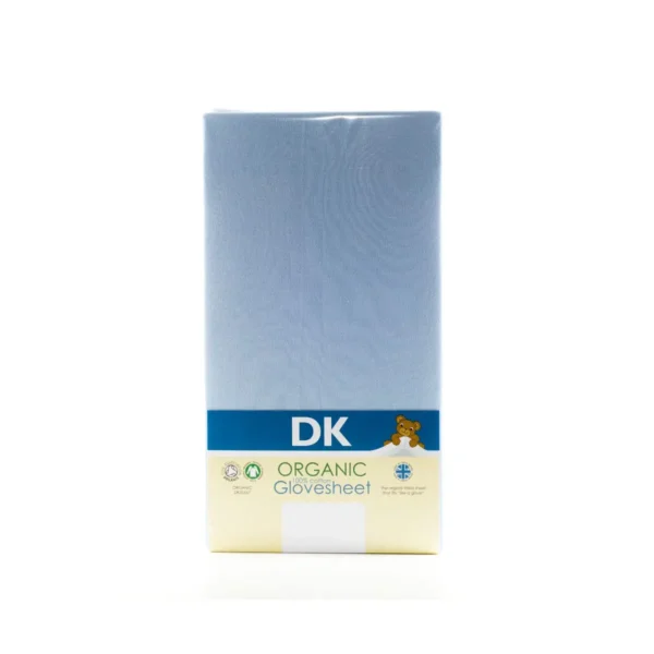 DK Glove ORGANIC Fitted Cotton Sheet for Single Bed 200x90-Blue