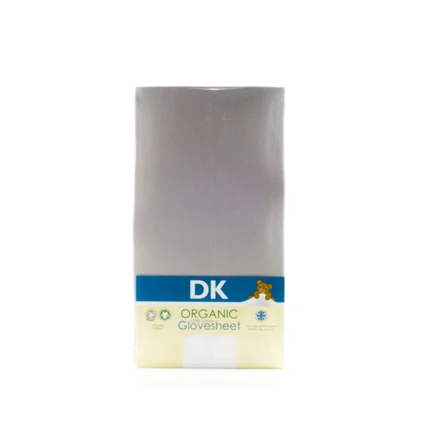 dk glove organic fitted cotton sheet for small cot 117x53 grey