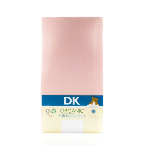 DK Glove ORGANIC Fitted Cotton Sheet for Small Cot 117x53-Pink