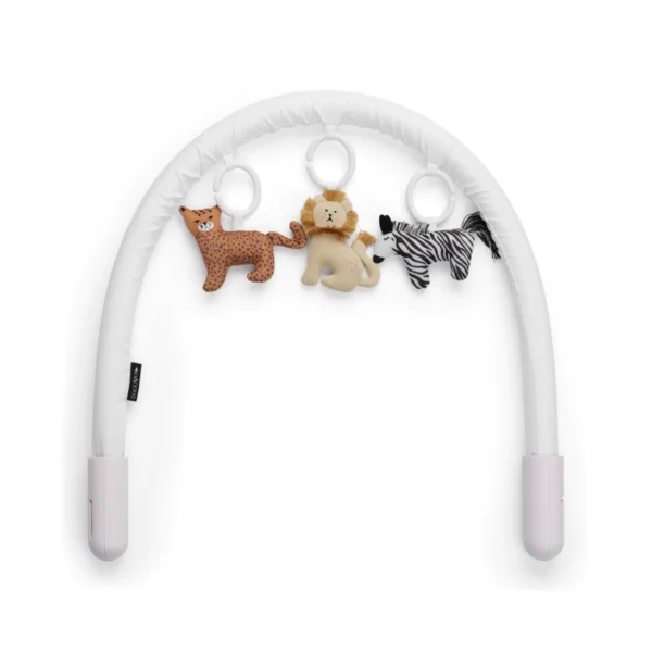 Dock A Tot Mobile Arch Toy Bundle - Pristine White/Day at the Zoo