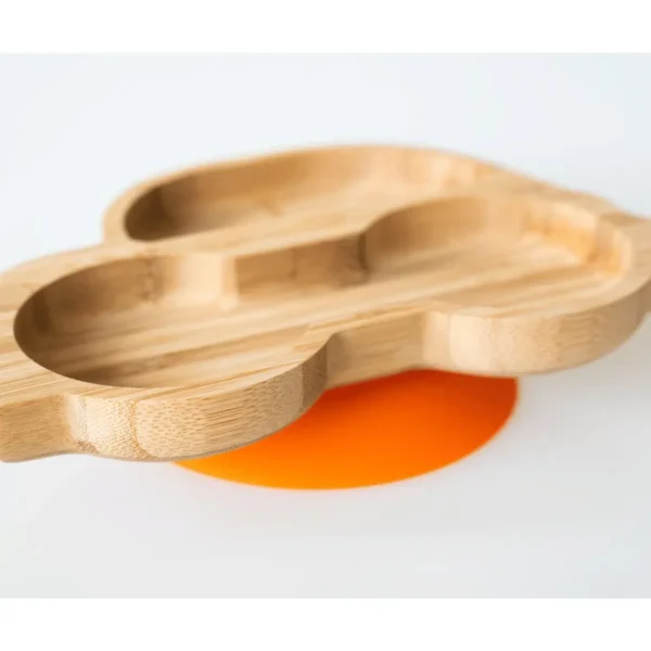 eco rascals Car Shaped Bamboo Suction Plate-Orange