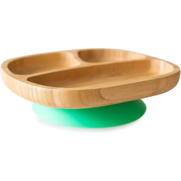 eco rascals toddler bamboo suction plate green