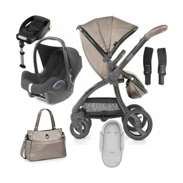 egg special edition 2in1 cabriofix travel system with changing bag seat liner titanium