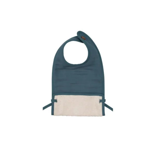 Fabelab Muslin Feeding Bib-Blue Spruce