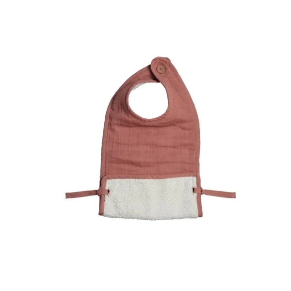 fabelab muslin feeding bib clay