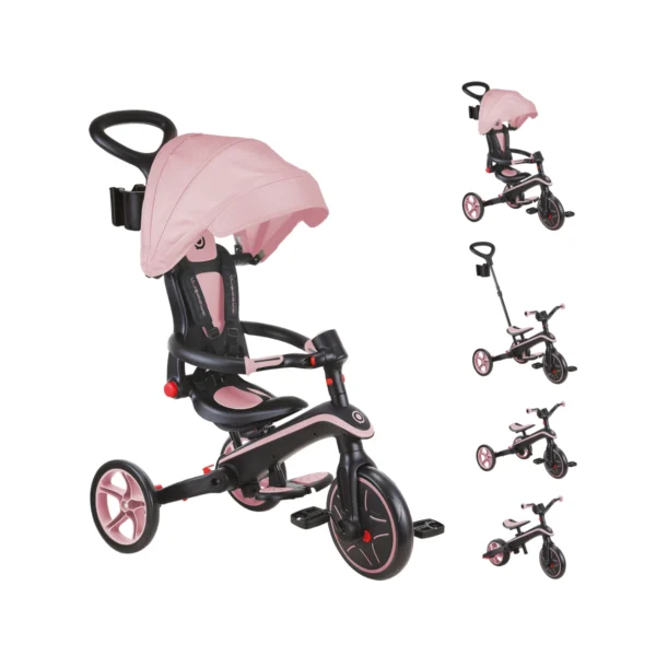 Globber Explorer Trike Foldable 4in1 - Deep Pastel Pink