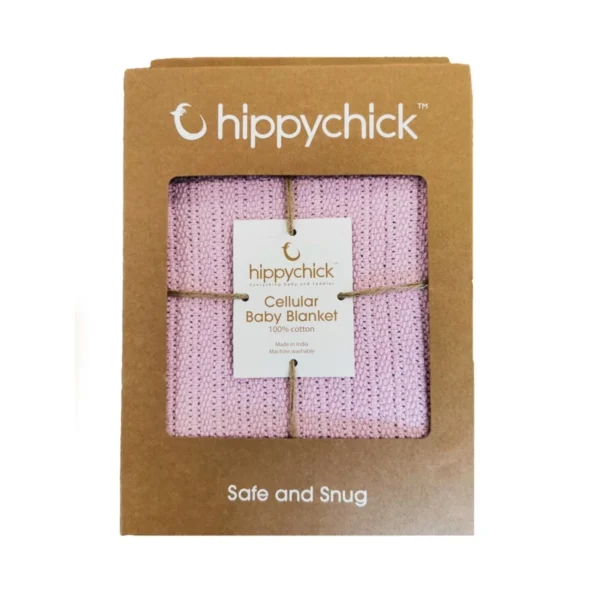 hippychick cellular baby blanket dusky pink