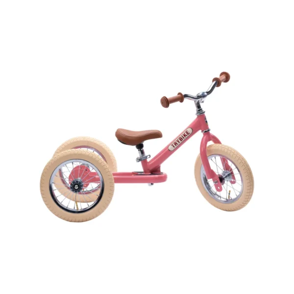 Trybike 2in1 Steel Balance Trike Bike-Vintage Pink