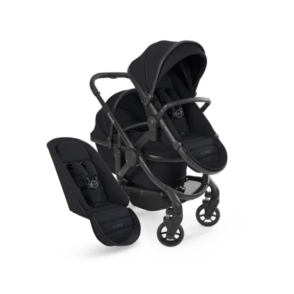 iCandy Peach 7 Double Pushchair Bundle -Black Edition