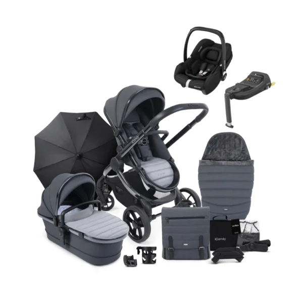 iCandy Peach 7 Maxi Cosi Cabriofix i-Size Complete Travel System Bundle - Truffle + Free Parvel Go Motion Sensor worth £69.99