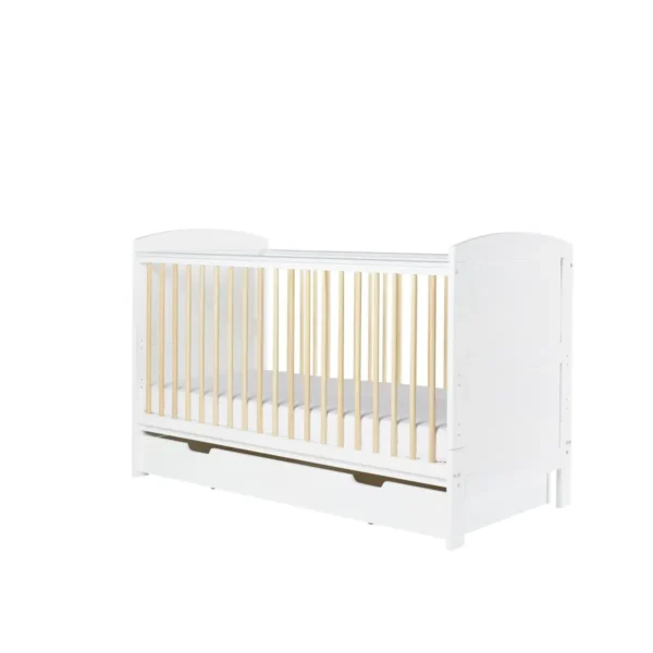 Ickle Bubba Coleby Classic Cot Bed with Under Drawer - Scandi White