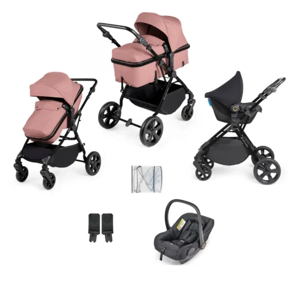 ickle bubba comet all in one travel system with astral car seat dusky pink