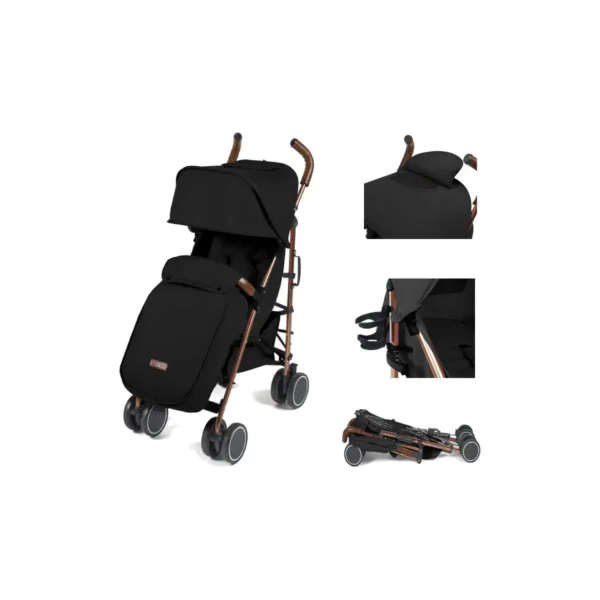 ickle bubba discovery prime rose gold chassis pushchair black